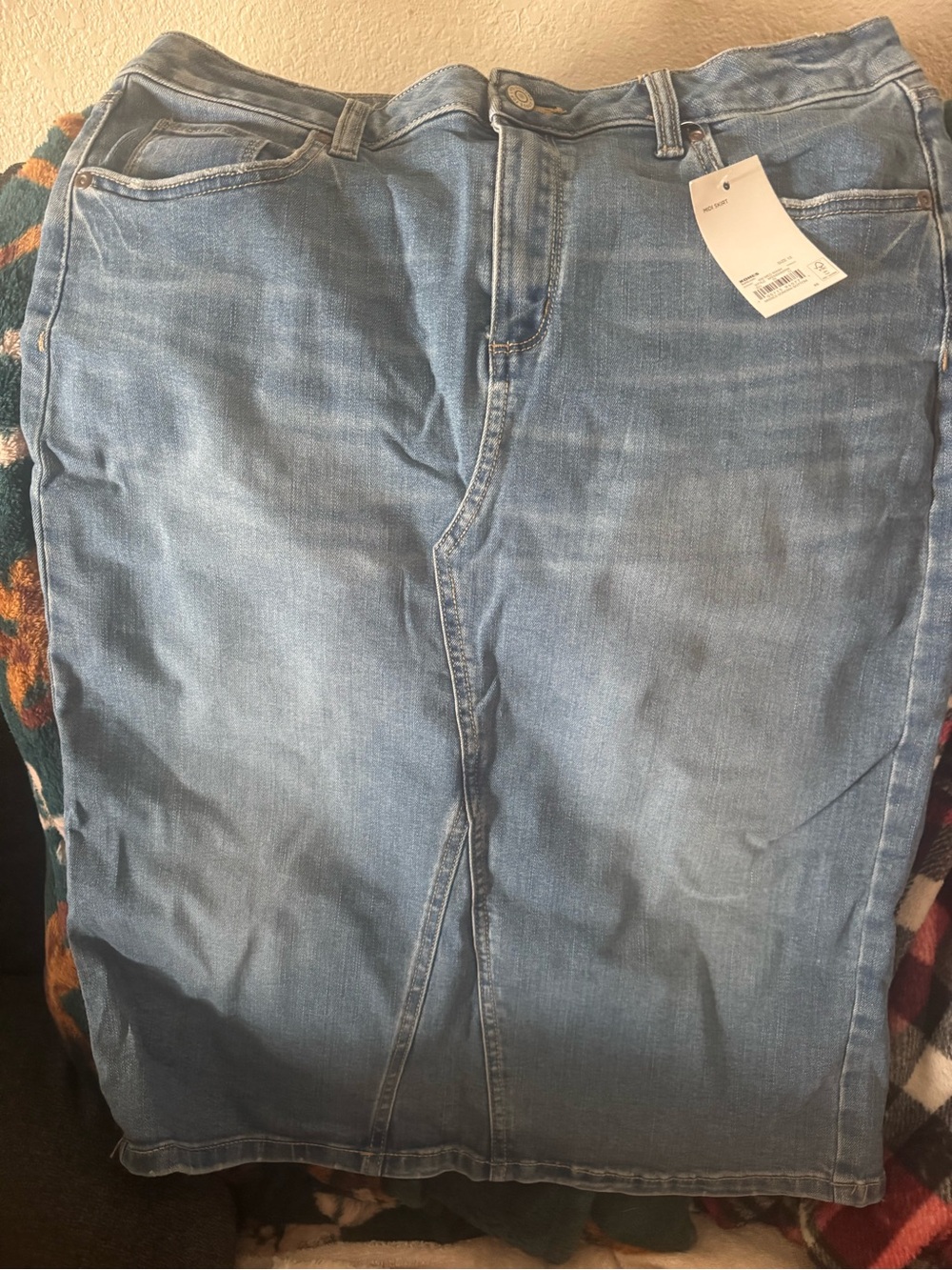Sonoma Light Blue Denim Midi Skirt